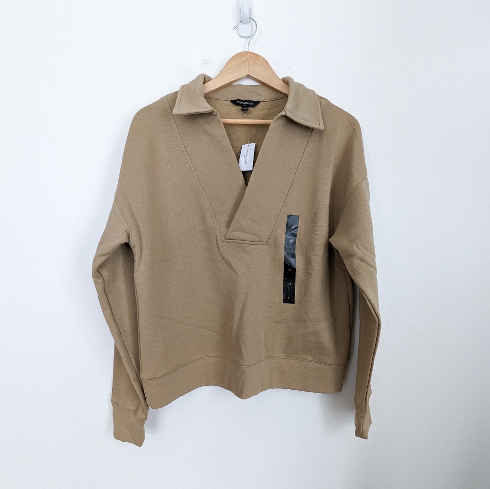 NWT Banana Republic Fleece Polo Sweatshirt